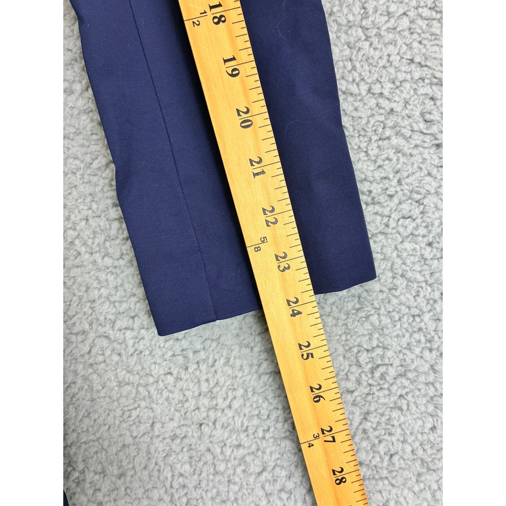 New York & Company Trench Coat Double Breasted Womens Medium Navy Belted - Picture 11 of 15